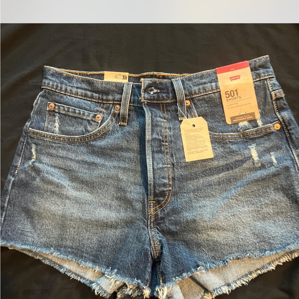 Levi's Blue Jean Shorts Distressed Cutoff Style